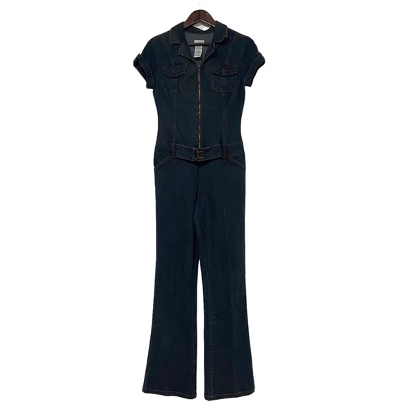 Y2k Denim Zip Up Jumpsuit - Picture 1 of 16